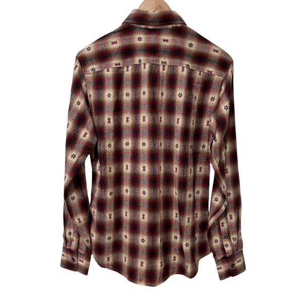 Stile Benetton Long Sleeve Button Up Shirt Aztec Plaid Small Multicolor NWT - Picture 9 of 9